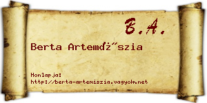 Berta Artemíszia névjegykártya